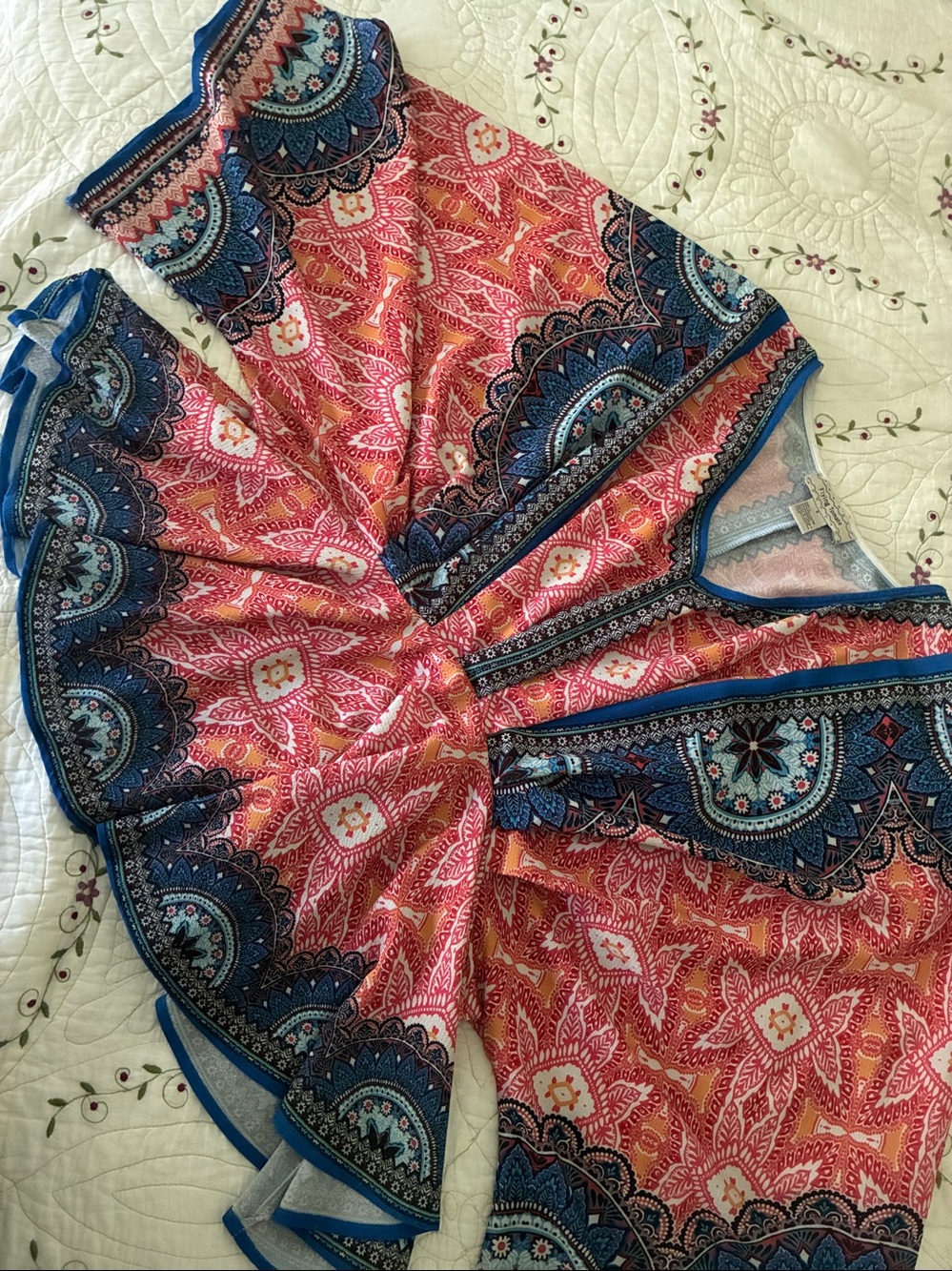 Boho feminine blousy top